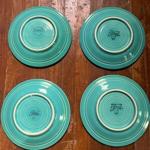 4 Vintage Turquoise Fiesta Ware Salad Plates